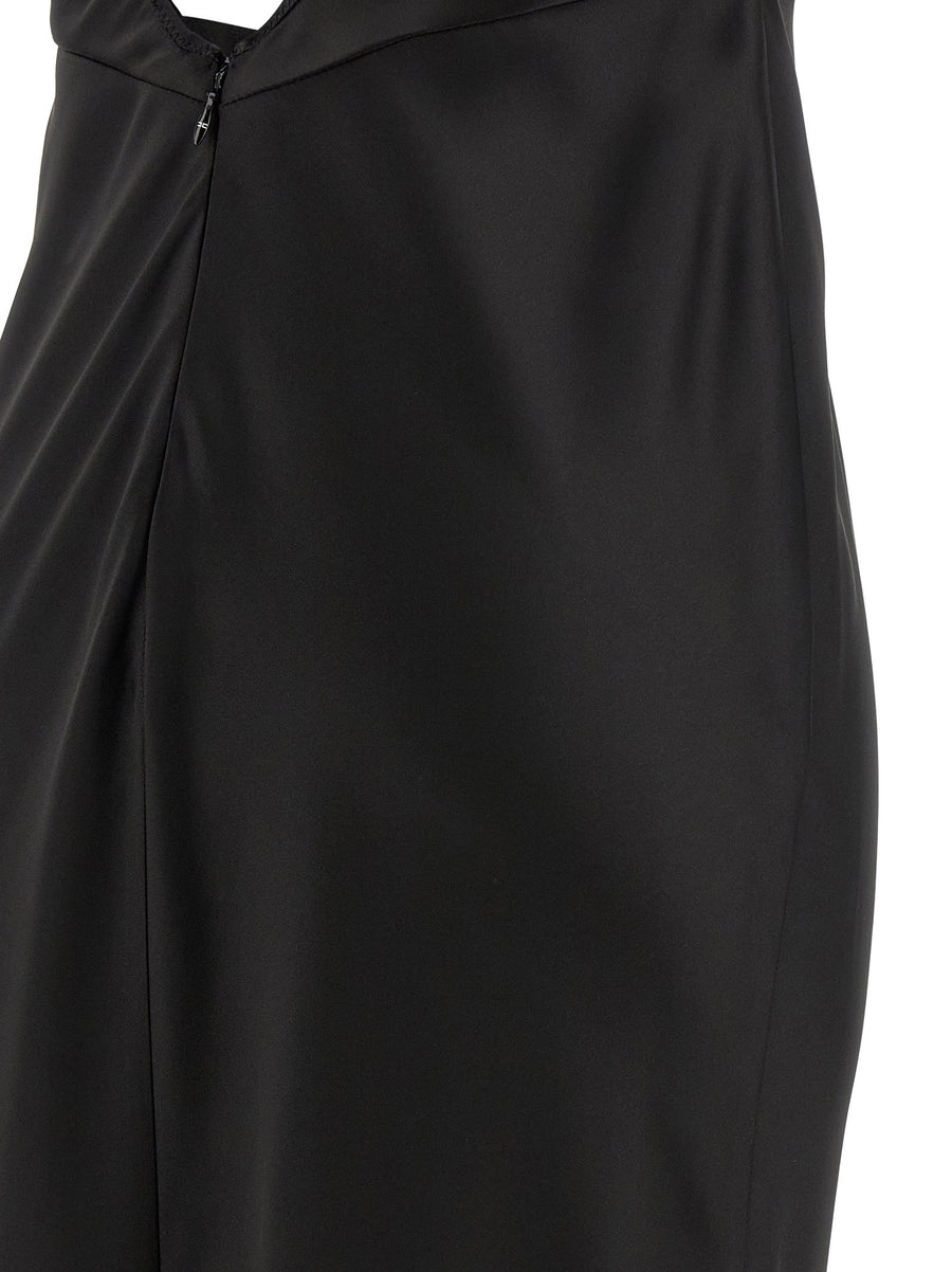 Elisabetta Franchi Red Carpet Satin Dress