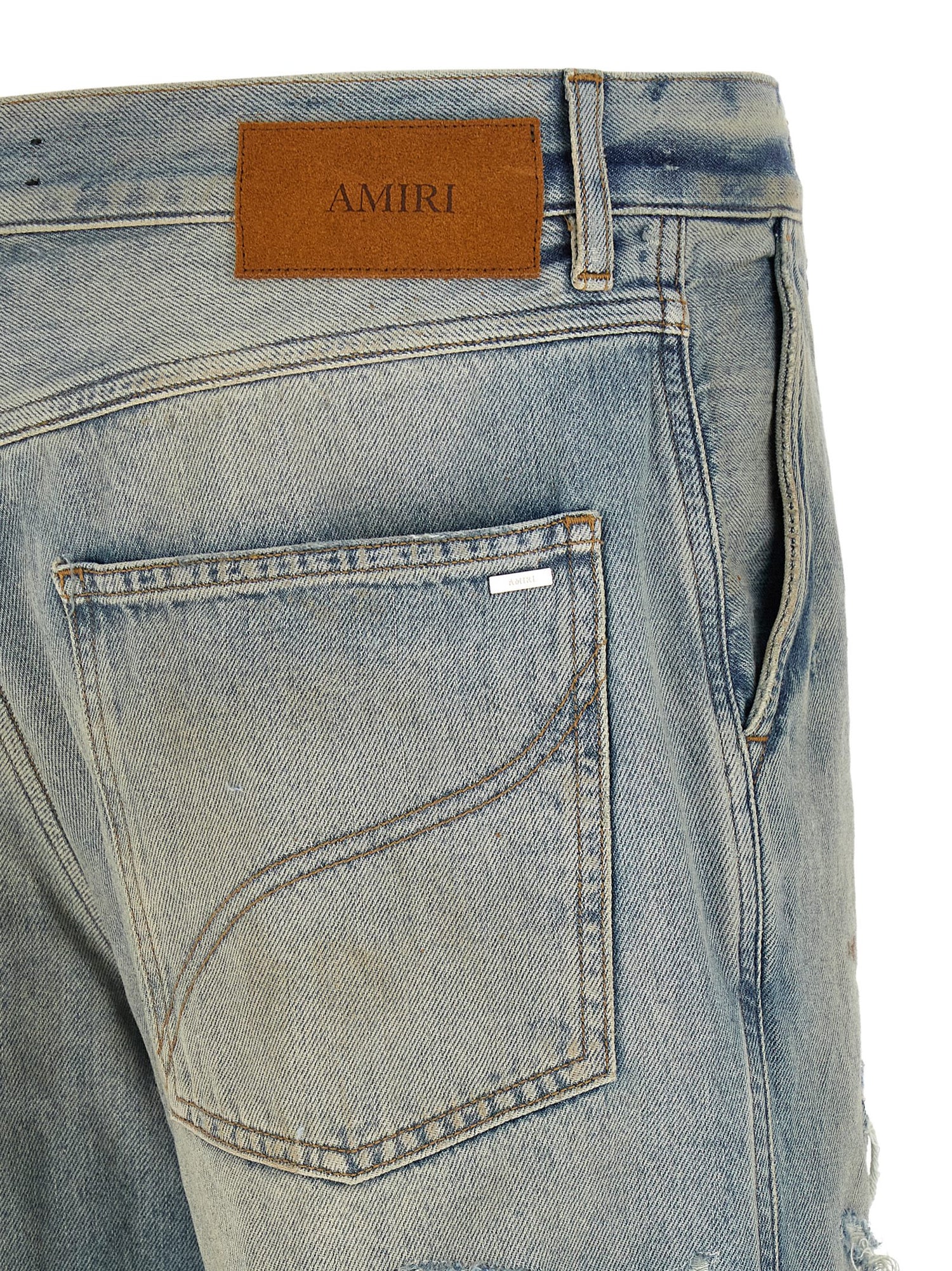 Amiri Checkered Repair Bootcut Jeans