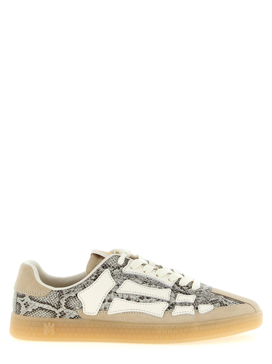 Amiri Snake Pacific Bones Sneakers For Men Premium Leather And Suede Snake Print Details