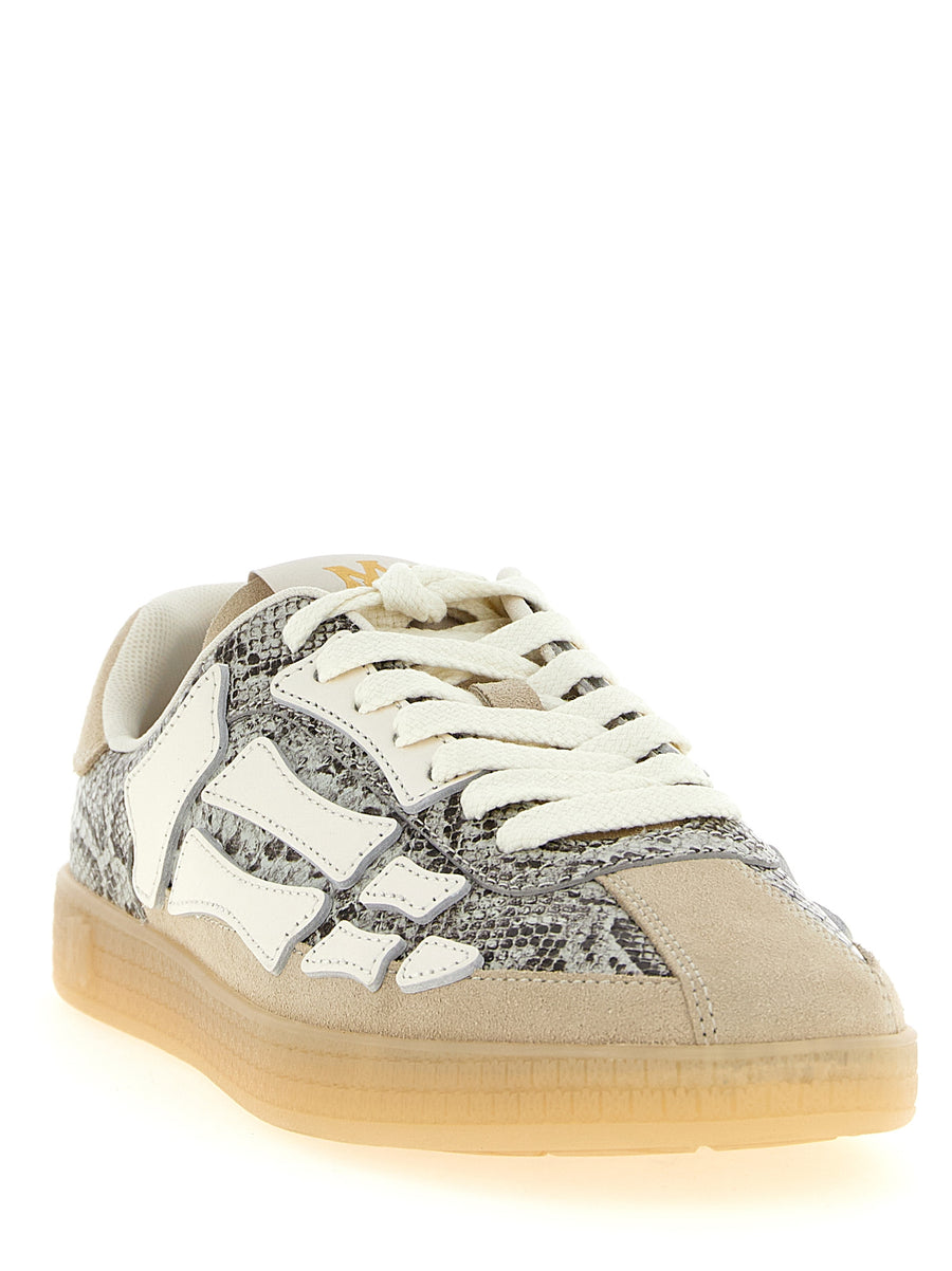 Amiri Snake Pacific Bones Sneakers For Men Premium Leather And Suede Snake Print Details