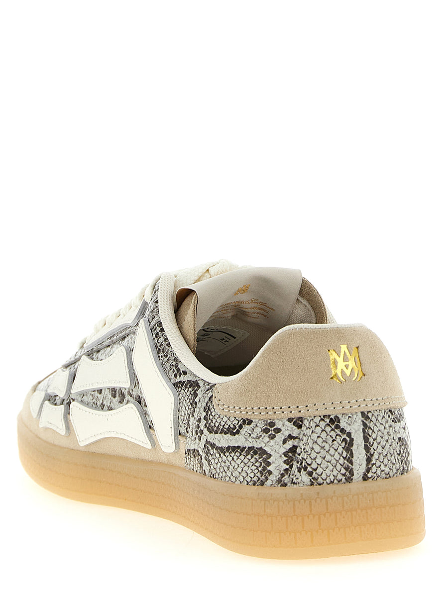 Amiri Snake Pacific Bones Sneakers For Men Premium Leather And Suede Snake Print Details