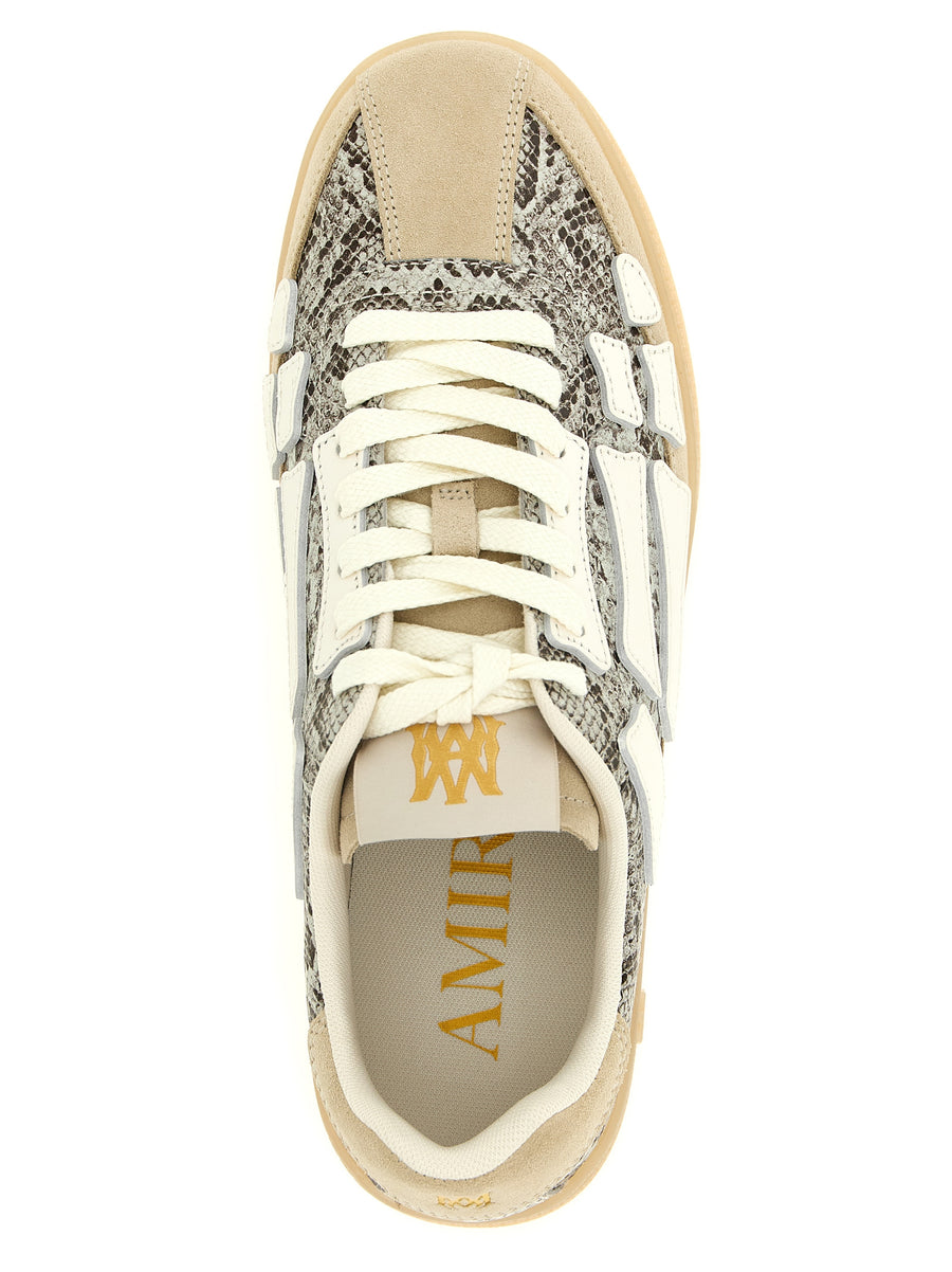Amiri Snake Pacific Bones Sneakers For Men Premium Leather And Suede Snake Print Details
