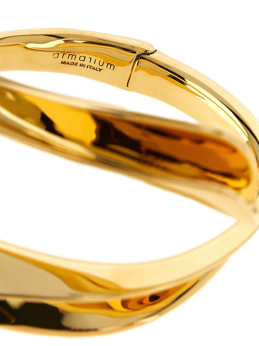 Armarium Torchon Bracelet Openable Gold Tone Pewter Minimal Sculptural Jewelry For Modern Women