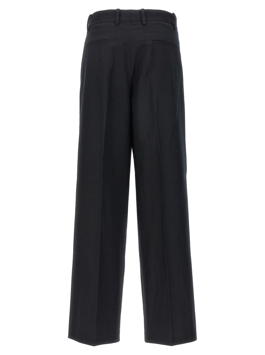 Armarium Giorgia Palazzo Pants for Women High Waist Front Pleats Cotton Linen Blend Wide Leg Day to Night Luxury