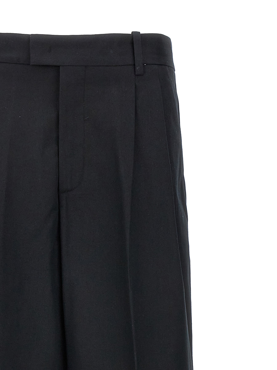 Armarium Giorgia Palazzo Pants for Women High Waist Front Pleats Cotton Linen Blend Wide Leg Day to Night Luxury