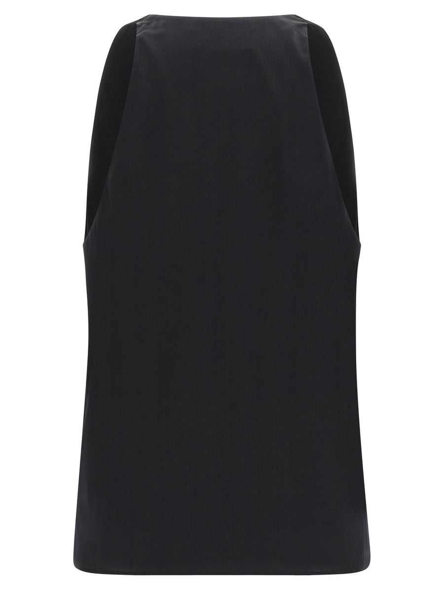 Armarium Silk Satin Bianca Top For Women Deep Front Neckline Day To Night Luxury