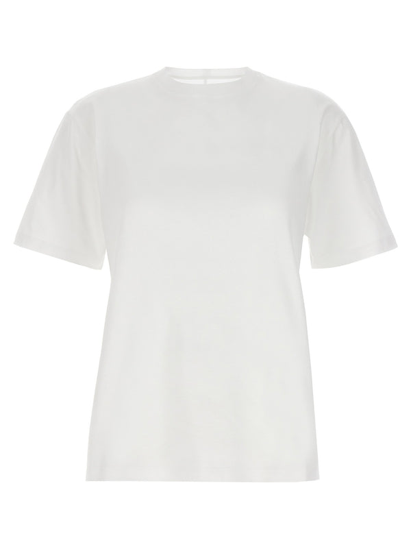 Armarium Vittoria White Cotton T Shirt With Back Logo Patch