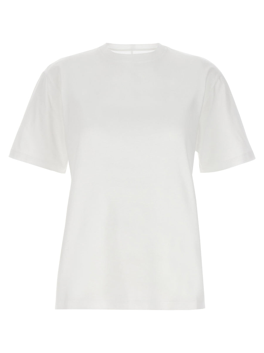 Armarium Vittoria White Cotton T Shirt With Back Logo Patch