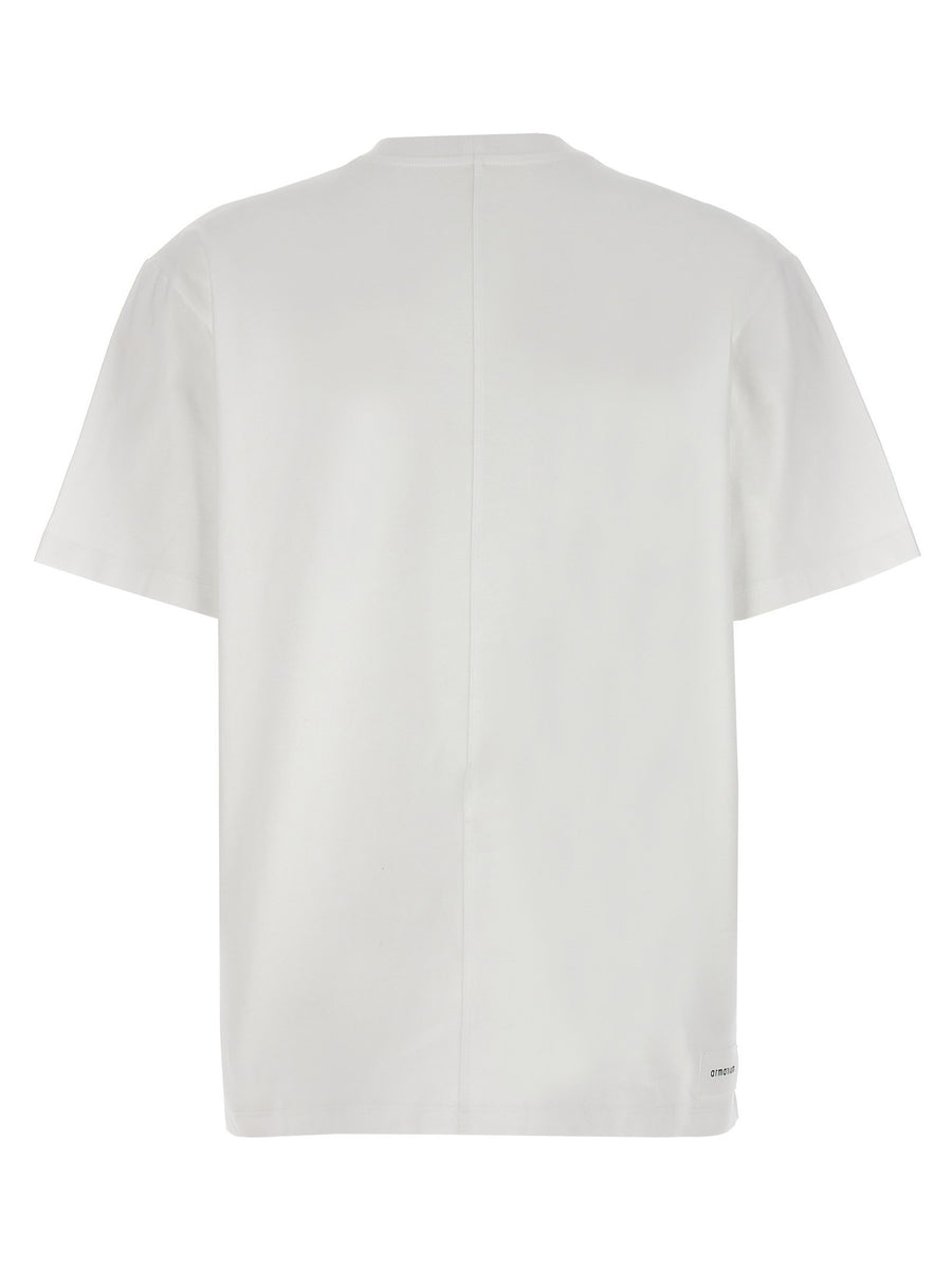 Armarium Vittoria White Cotton T Shirt With Back Logo Patch