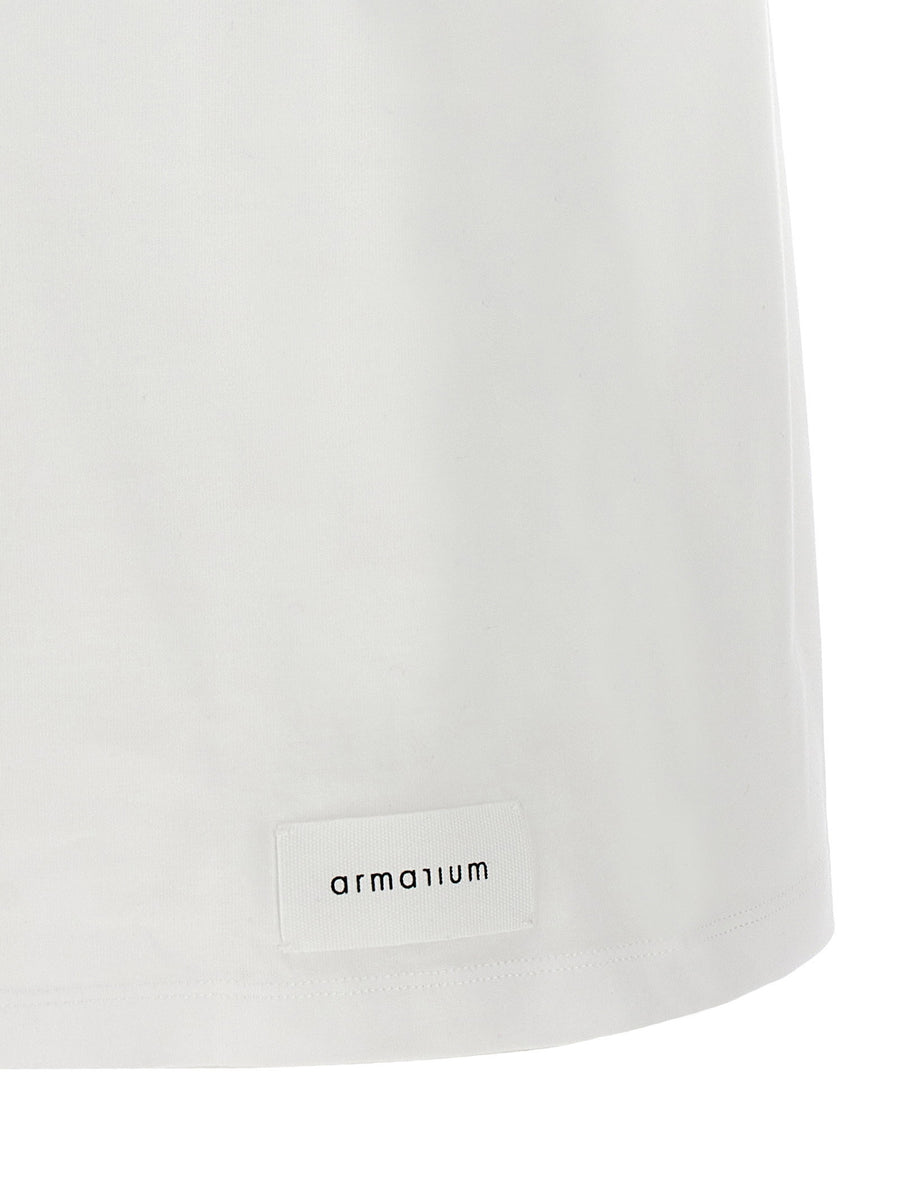 Armarium Vittoria White Cotton T Shirt With Back Logo Patch
