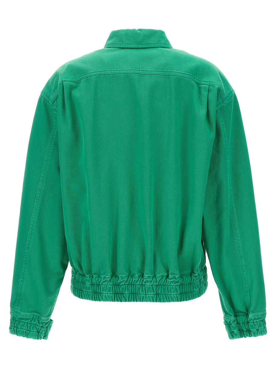 Max Mara Arturo Crop Jacket Green Garment Dyed Cotton Drill For Women Versatile Spring Style