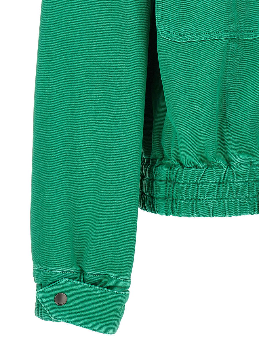 Max Mara Arturo Crop Jacket Green Garment Dyed Cotton Drill For Women Versatile Spring Style