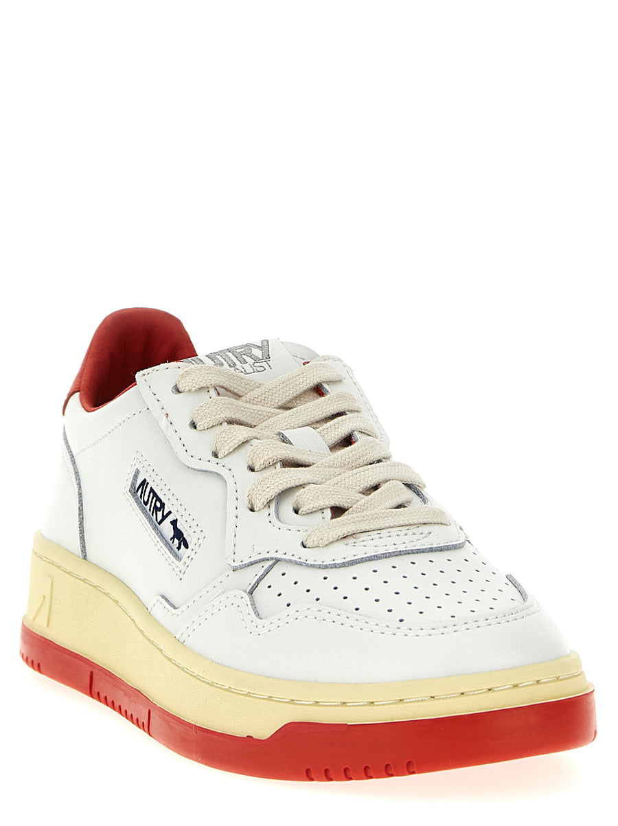Autry X Maison Kitsuné Medalist Low Sneakers Red Goat Leather Luxury