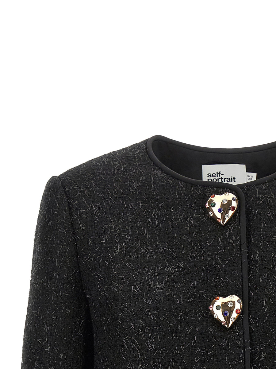 Self-Portrait Bouclé Fur Jacket