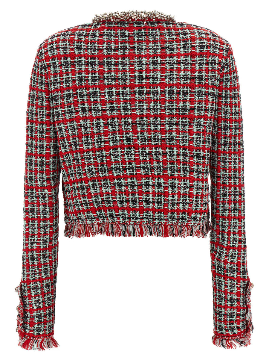 Self-Portrait Fringed Knit Jacket