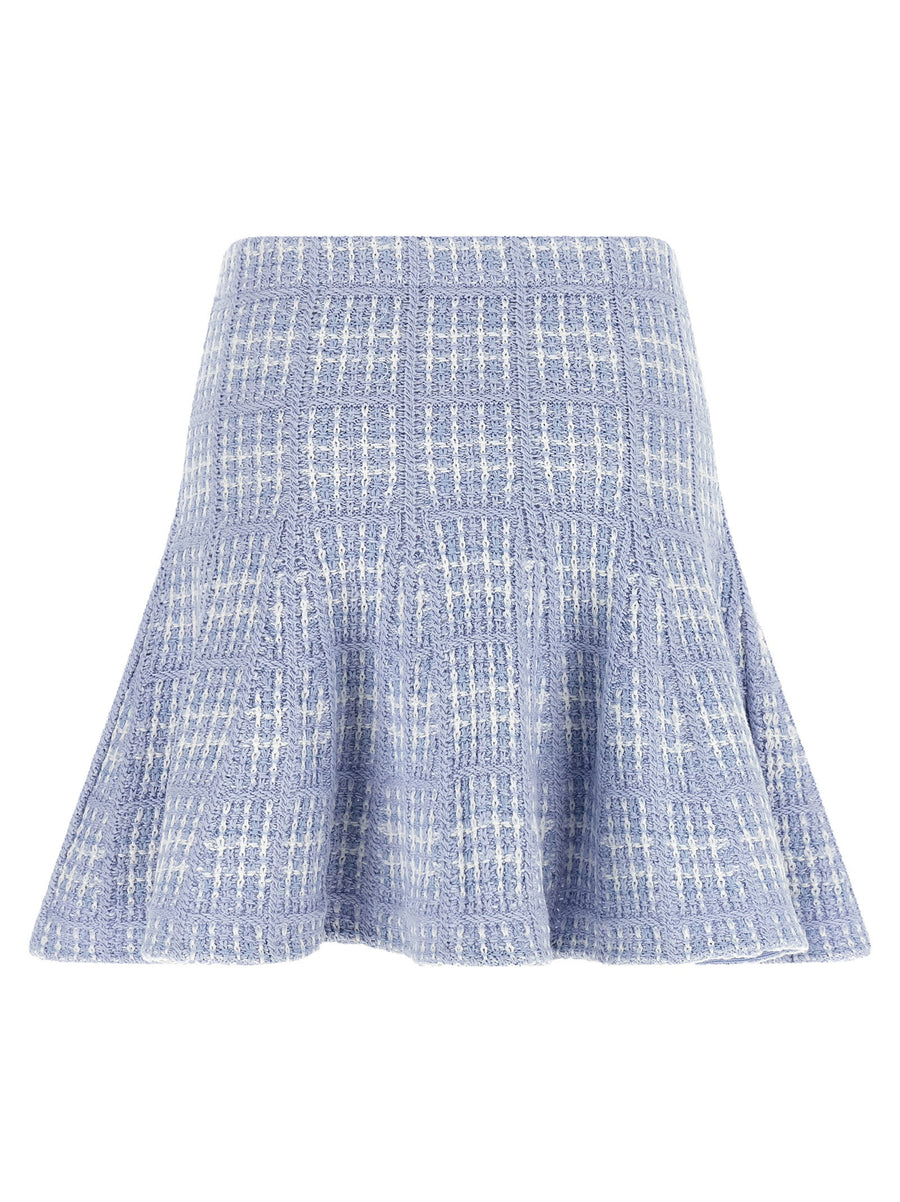 Self-Portrait Check Knit Skirt