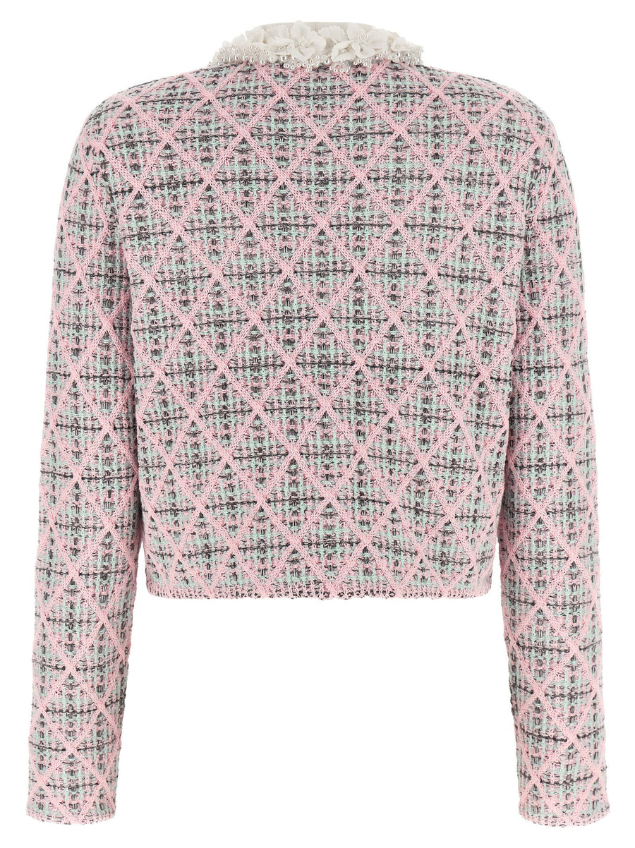 Self-Portrait Floral Collar Cardigan
