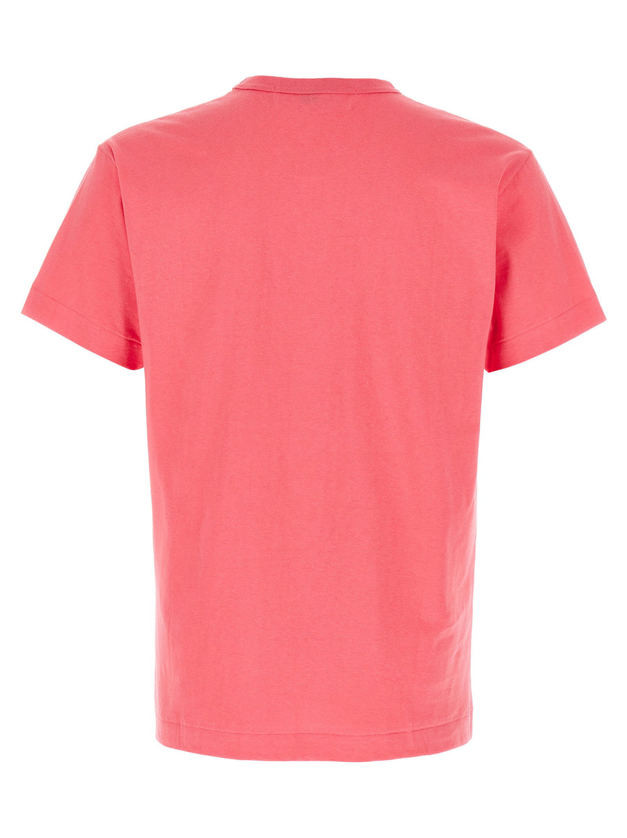 Comme Des Garçons Play Pink Logo Patch Cotton T Shirt Women