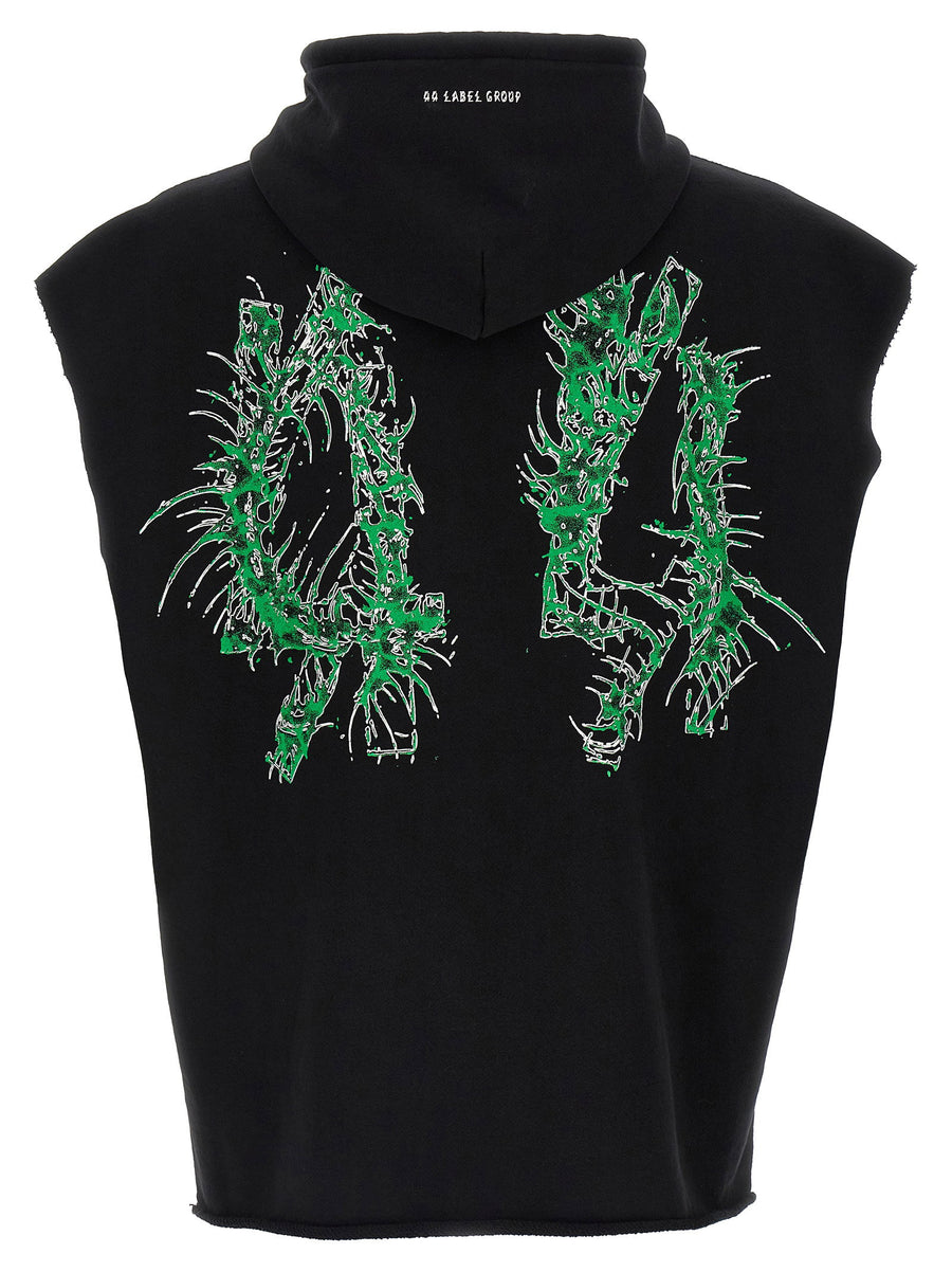 44 Label Centipede Hoodie Gauze Cotton Front Back Print Kangaroo Pocket For Men Bold Luxury Streetwear