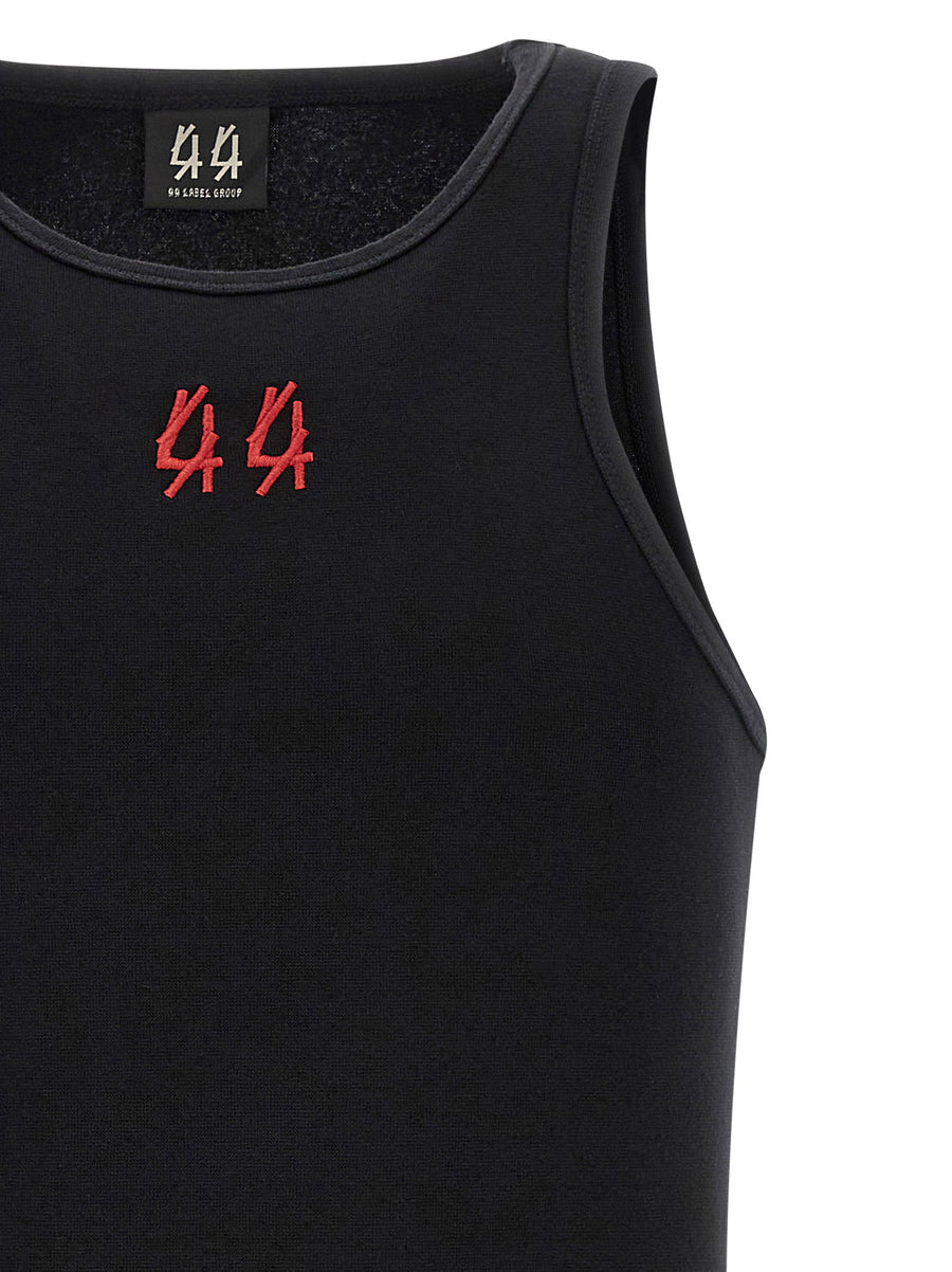 Rib Tank Top For Men By 44 Label With Logo Embroidery Premium Stretch Cotton Essential Everyday Wear