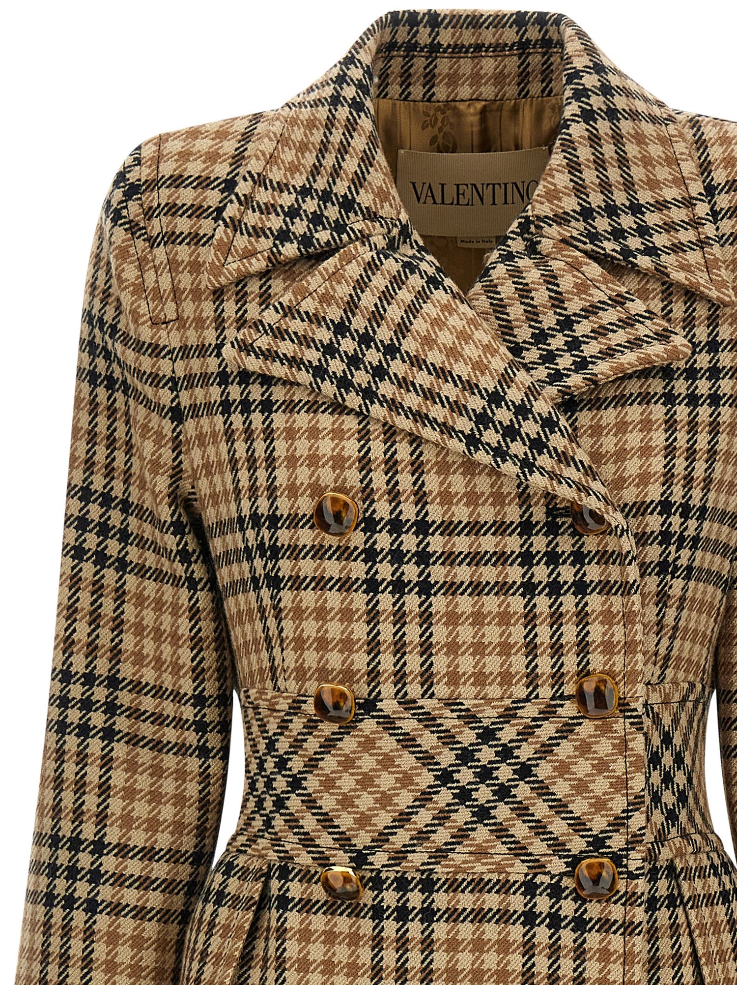 Valentino Garavani Houndstooth Wool Coat