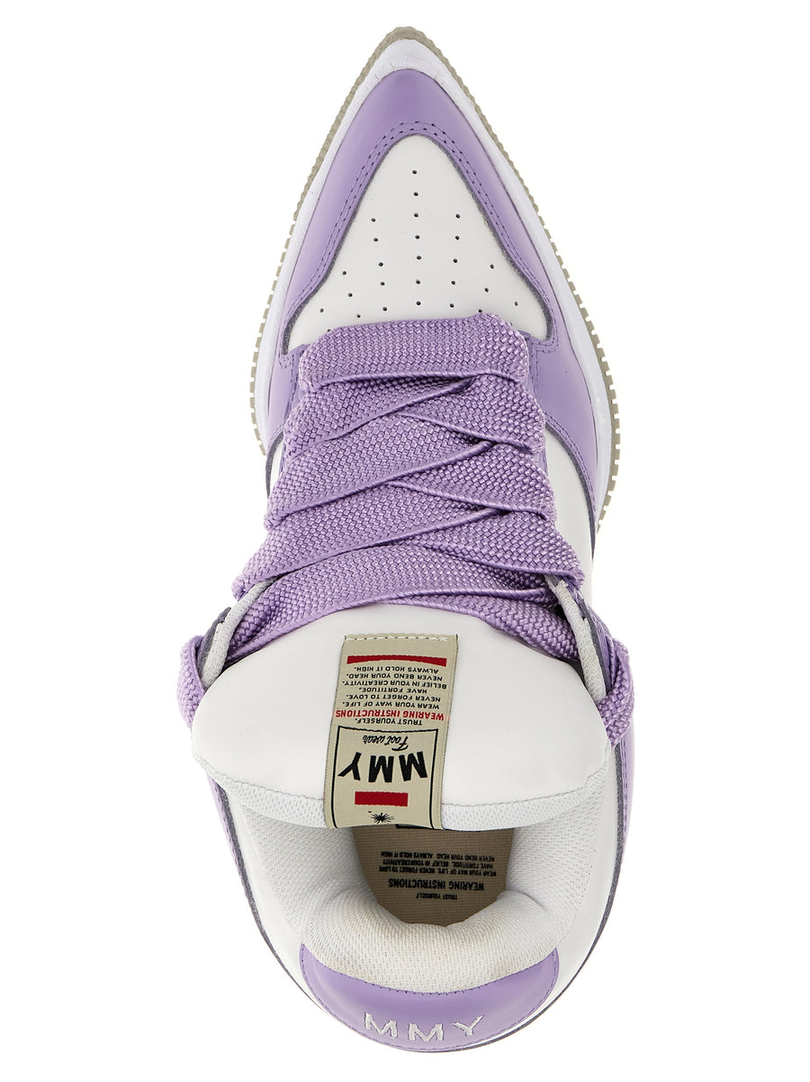 Maison Mihara Yasuhiro Rosy Dad Sneakers For Men Purple Leather Lace Closure Rubber Sole Luxury Streetwear