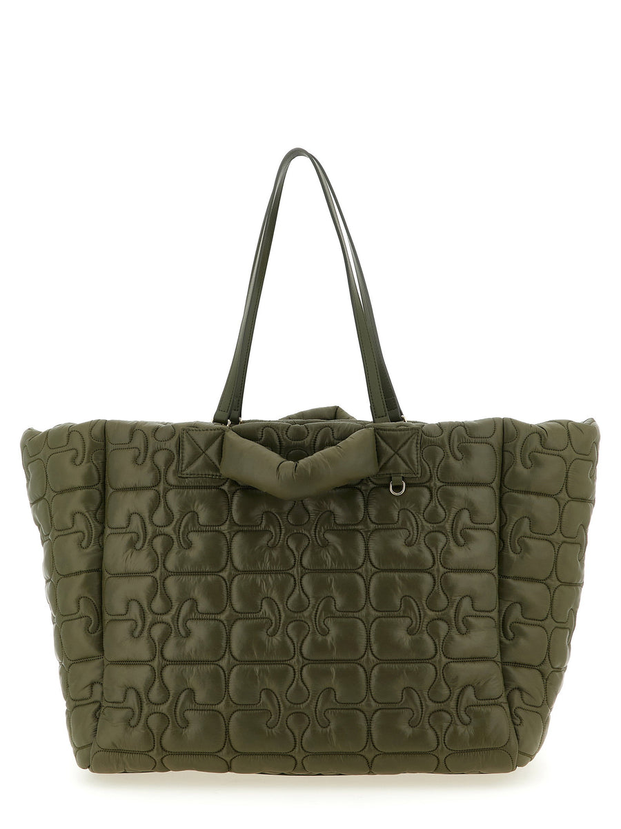 Ganni Quilted Re-tech Xxl Tote Shopping Bag