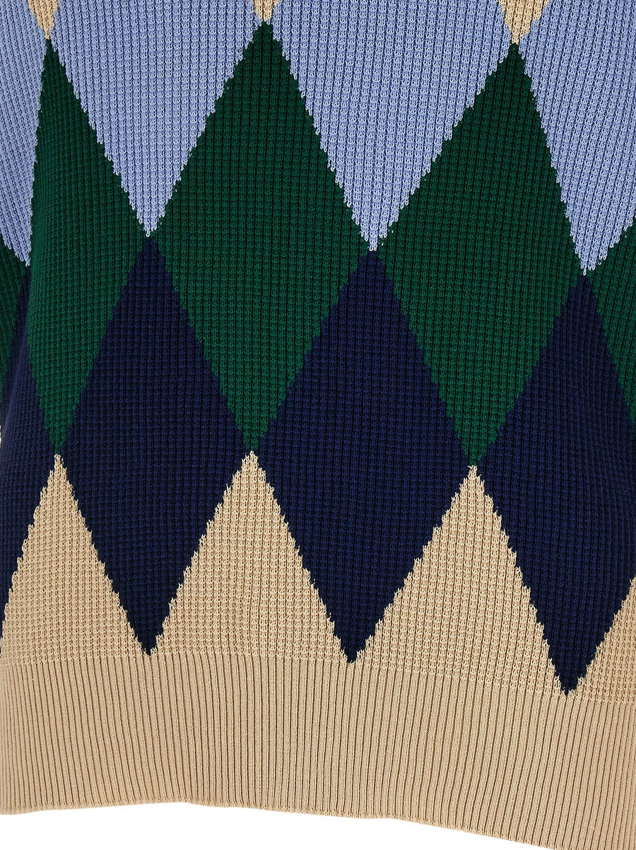 Ballantyne Argyle Pattern Luxury Sweater For Men Cotton
