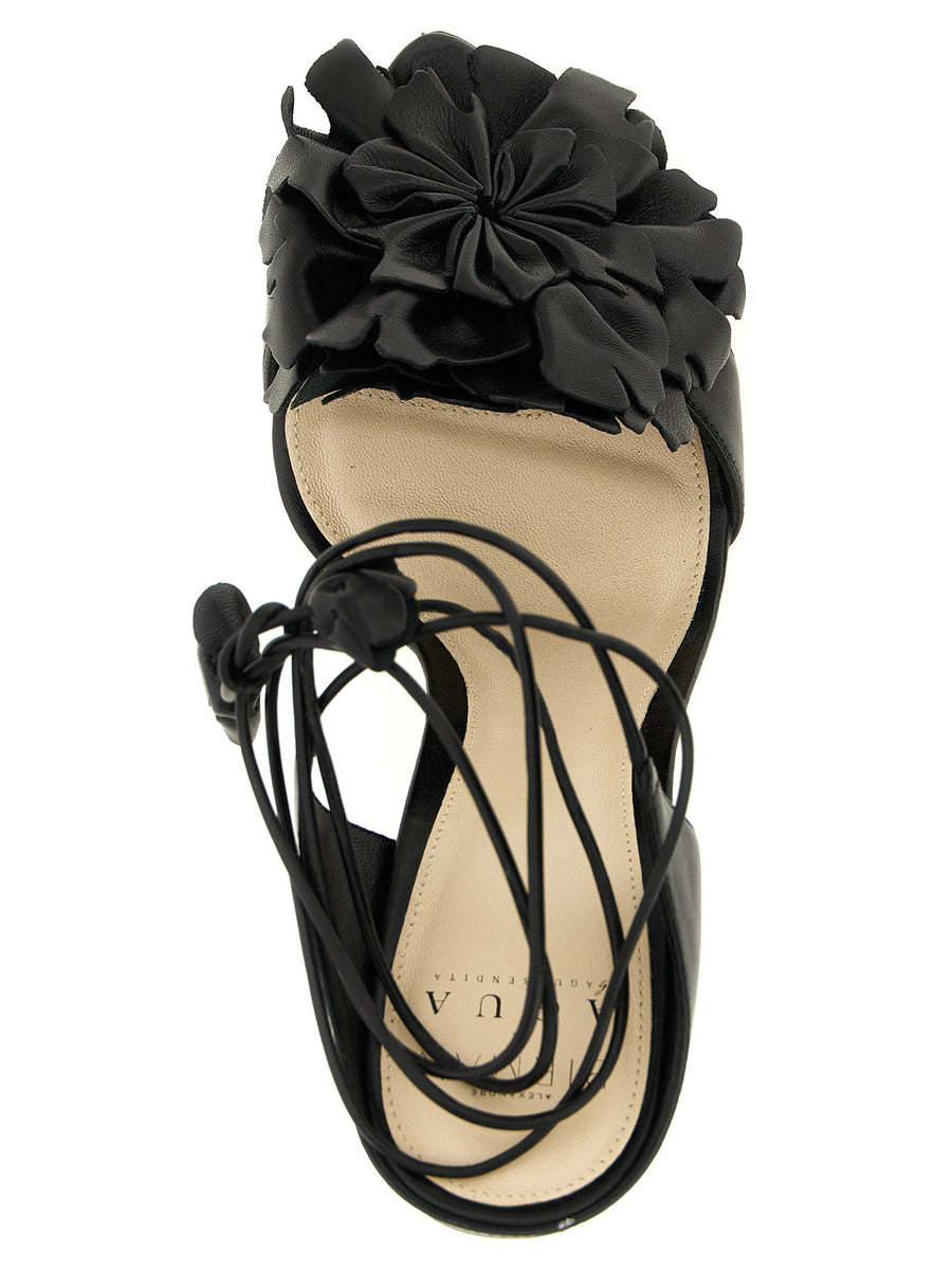 Alexandre Birman Sandals Ornela Floral Front Leather Luxury Collaboration Agua Bendita For Women