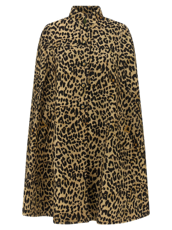 Valentino Garavani Cape In Animalier Cloth