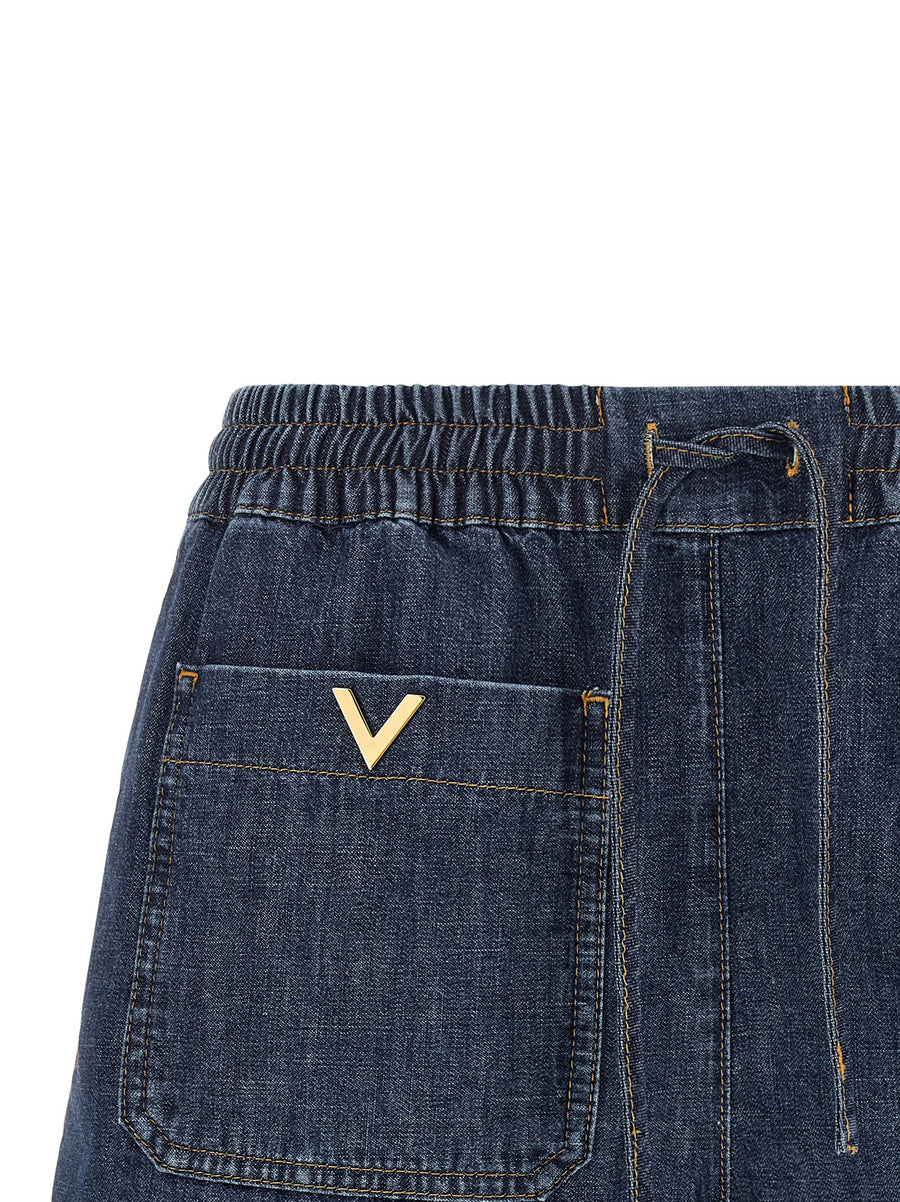 Valentino Garavani Chambray Denim Shorts