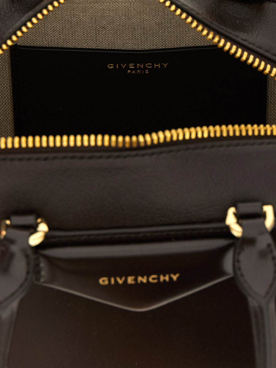 Givenchy Antigona East-West Small Handbag Brown Calfskin Leather With Architectural Precision For Women