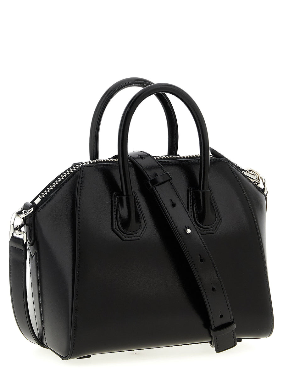 Givenchy Antigona Mini Handbag Black Box Leather Structured Luxury With Removable Strap For Women