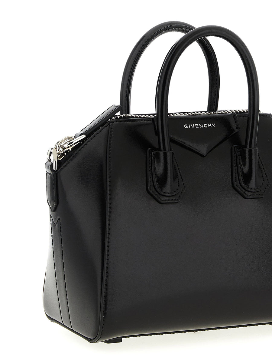 Givenchy Antigona Mini Handbag Black Box Leather Structured Luxury With Removable Strap For Women