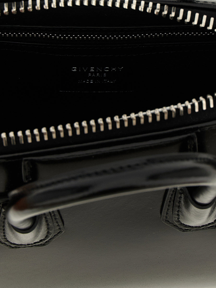 Givenchy Antigona Mini Handbag Black Box Leather Structured Luxury With Removable Strap For Women