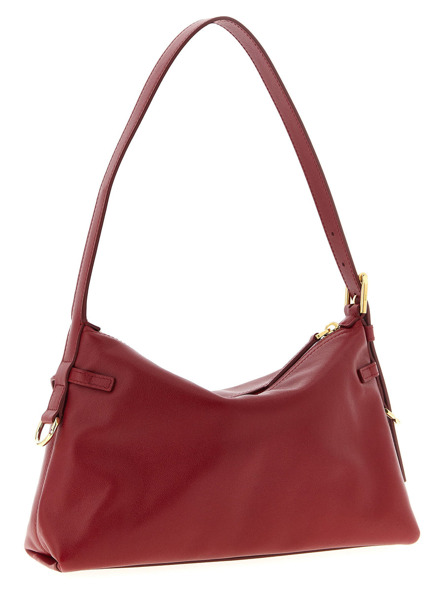 Givenchy Voyou Mini Shoulder Bag For Women Luxurious Red Calfskin Leather With Front Strap Embossed Logo