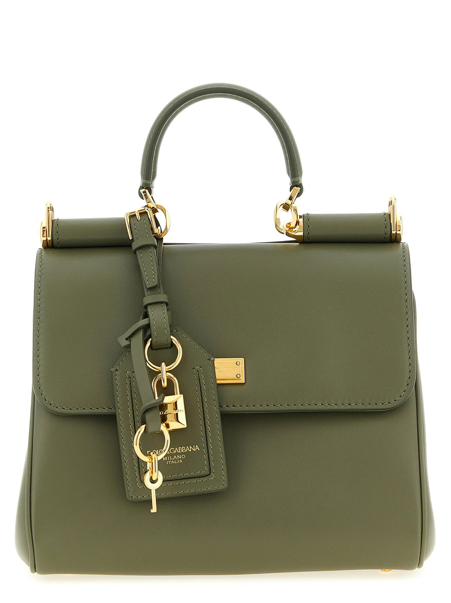 Dolce and Gabbana My Sicily Small Handbag Luxurious Calf Leather Flap Closure Brass Hardware For Women One Size
