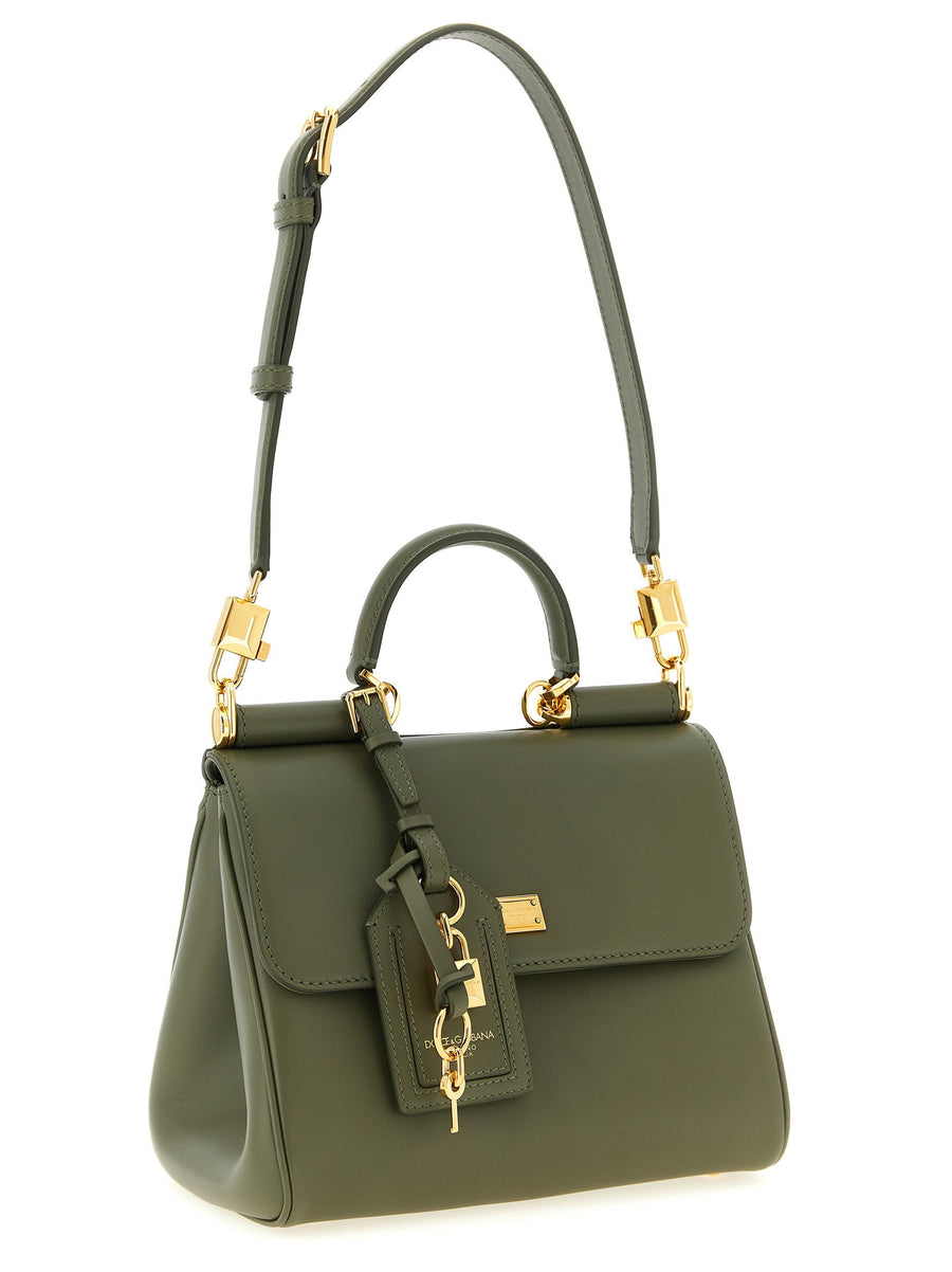 Dolce and Gabbana My Sicily Small Handbag Luxurious Calf Leather Flap Closure Brass Hardware For Women One Size