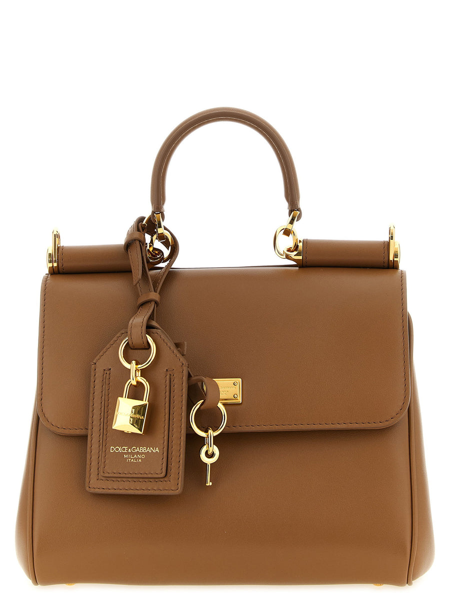 Dolce And Gabbana My Sicily Handbag Small Leather Luxury For Women With Back Zip Pocket And Flap Closure