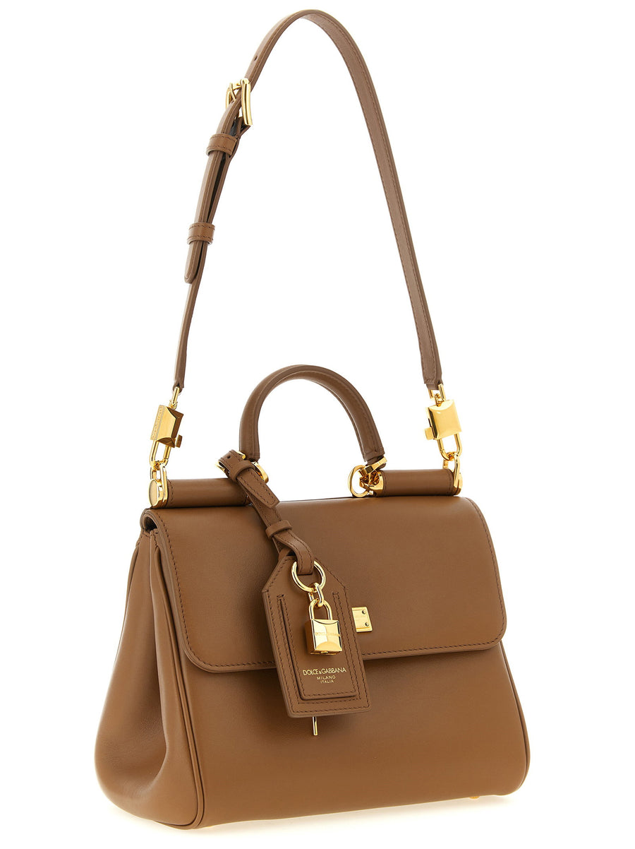 Dolce And Gabbana My Sicily Handbag Small Leather Luxury For Women With Back Zip Pocket And Flap Closure