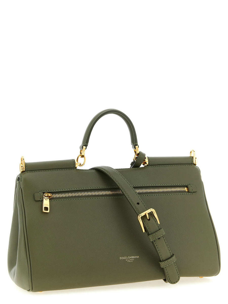 Dolce And Gabbana My Sicily Medium Handbag For Women Luxury Calf Leather Green Limited Edition