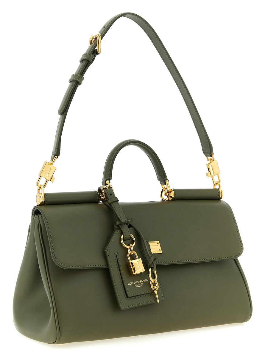 Dolce And Gabbana My Sicily Medium Handbag For Women Luxury Calf Leather Green Limited Edition