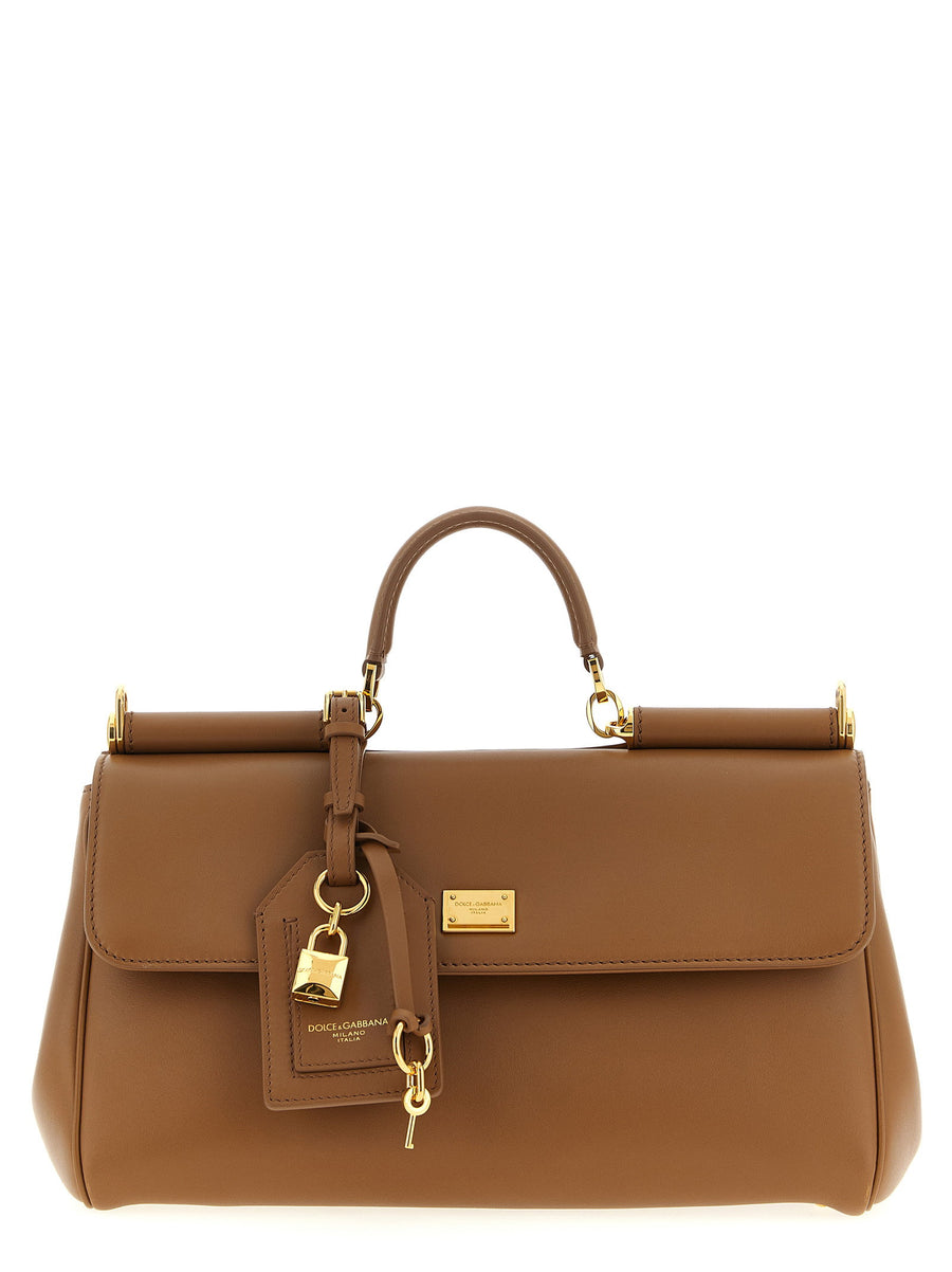 Dolce and Gabbana My Sicily Handbag for Women Structured Brown Calf Leather Luxury