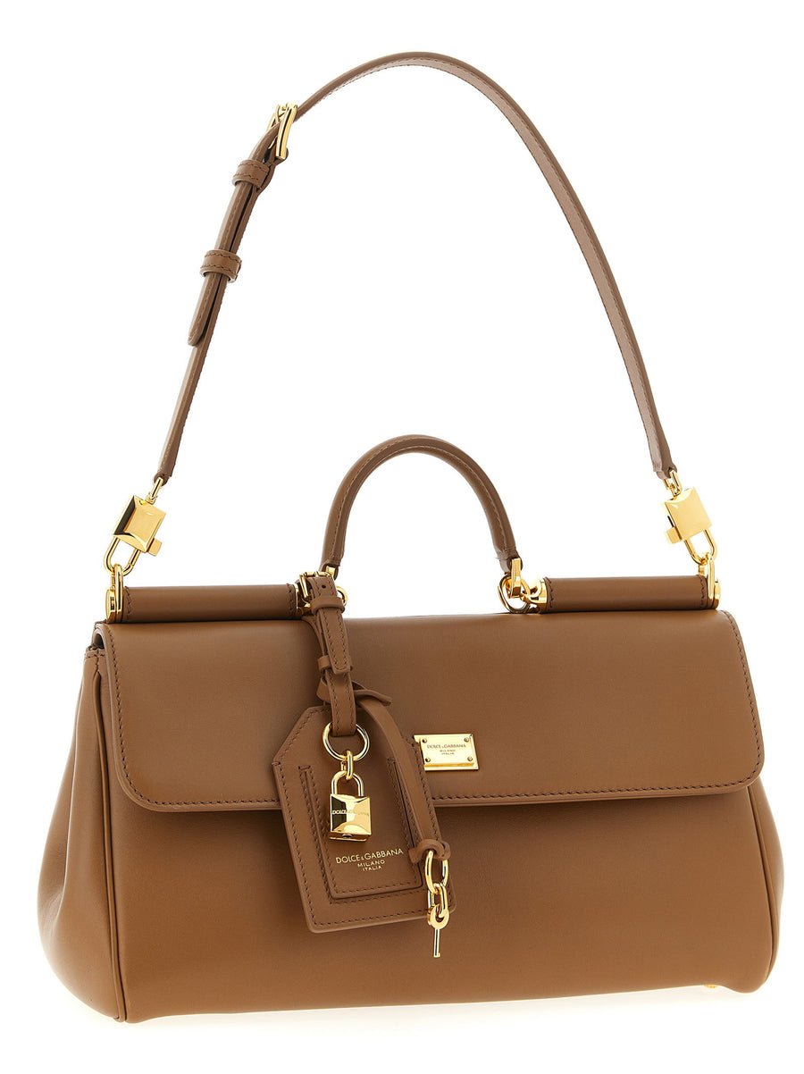 Dolce and Gabbana My Sicily Handbag for Women Structured Brown Calf Leather Luxury