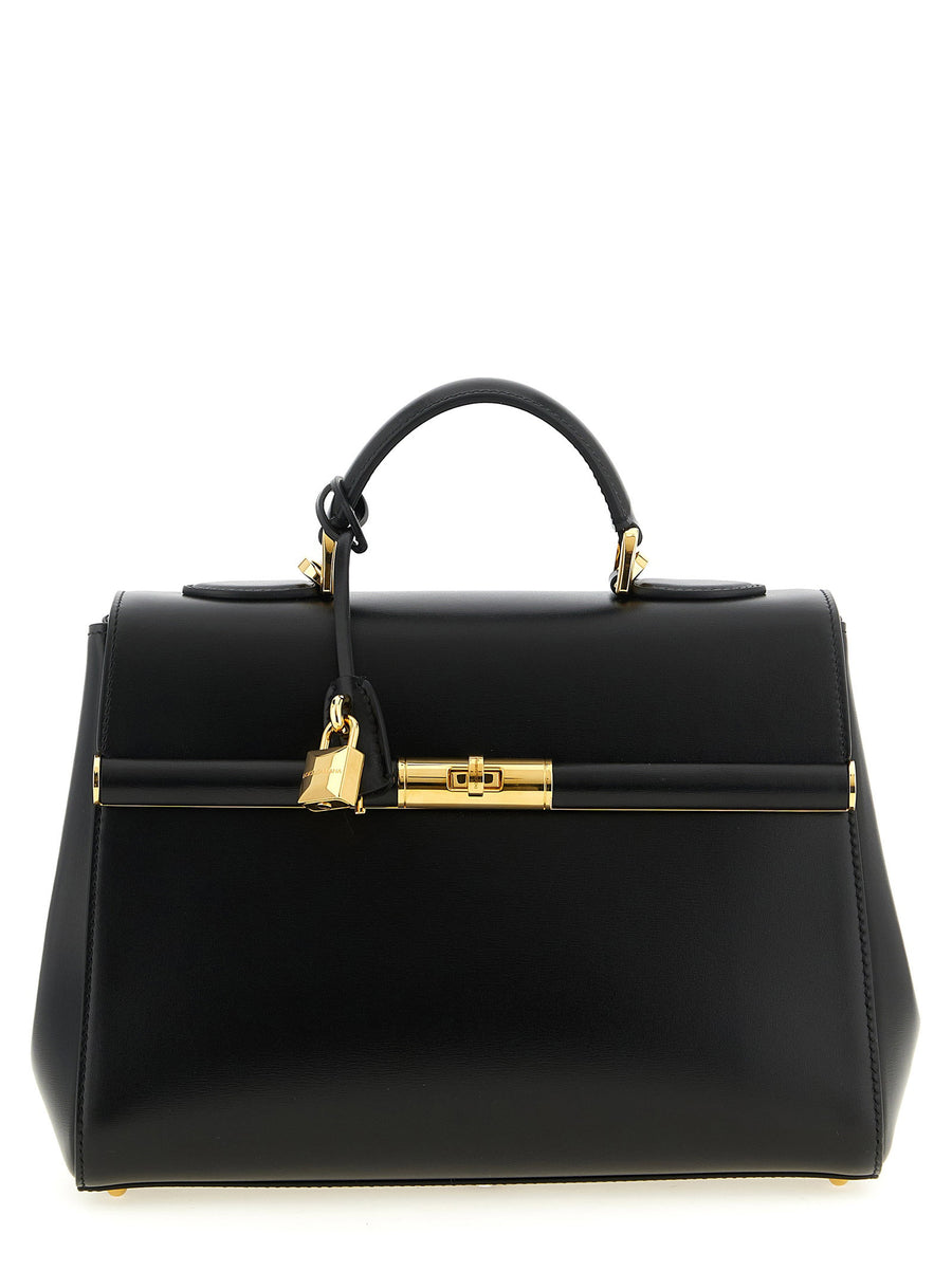 Dolce And Gabbana Marlene Handbag Elegant Compact Structured Palmellated Calf Leather For Women