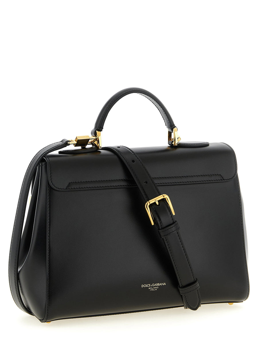 Dolce And Gabbana Marlene Handbag Elegant Compact Structured Palmellated Calf Leather For Women