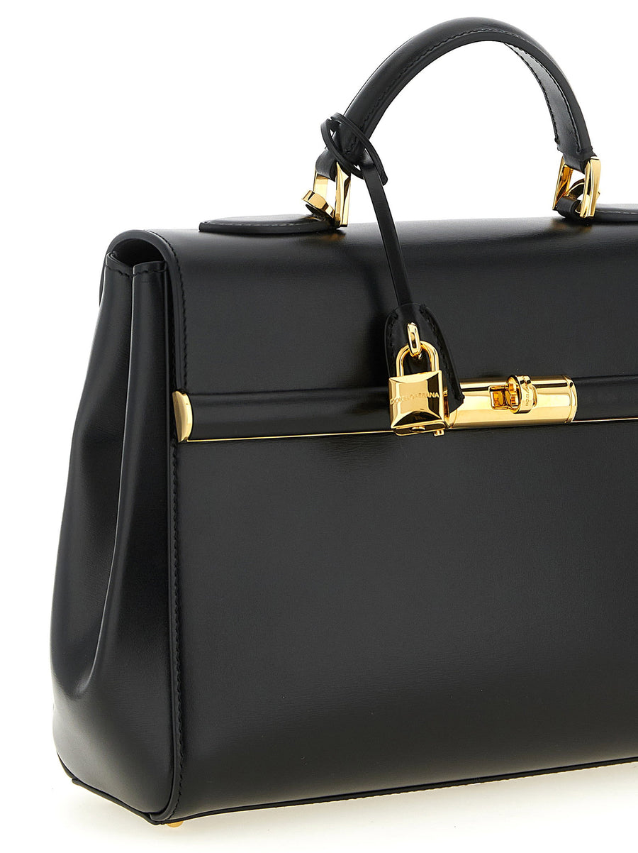 Dolce And Gabbana Marlene Handbag Elegant Compact Structured Palmellated Calf Leather For Women