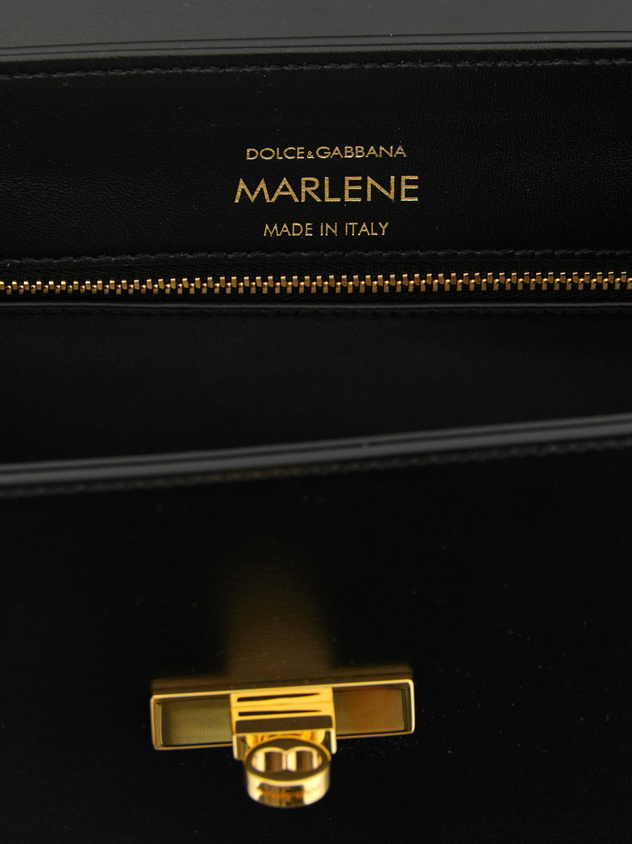 Dolce And Gabbana Marlene Handbag Elegant Compact Structured Palmellated Calf Leather For Women