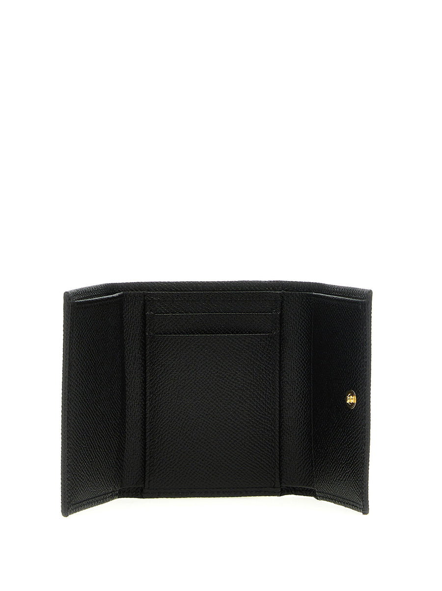 Dolce Gabbana French Flap Wallet Compact Calfskin Leather For Women Evening Clutch Essential