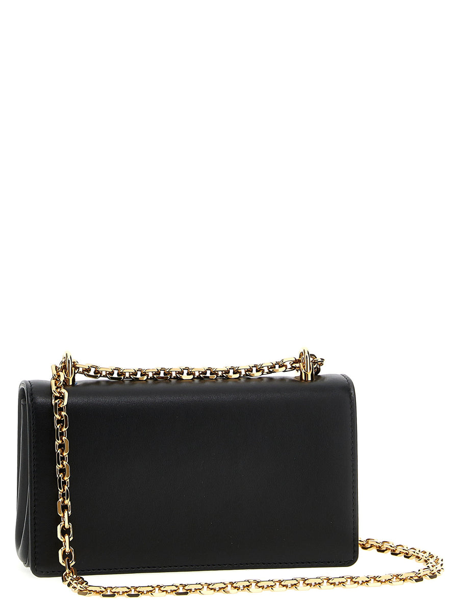 Dolce And Gabbana Dg Girl Mini Crossbody Bag Black Calf Leather